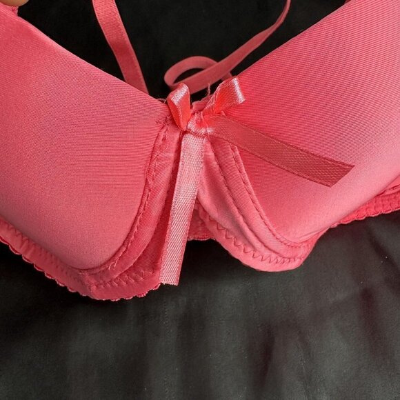 Affata Pink Bra Silky Lace Detail Convertible Removable Straps Push Up - Picture 4 of 11